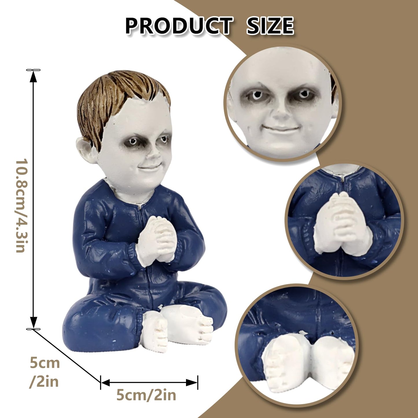 YYPLIAN Ghost Baby Doll Figurines, Halloween Scary Resin Small Statue Creepy Zombie Baby Statue Decor Desk Decor (D)