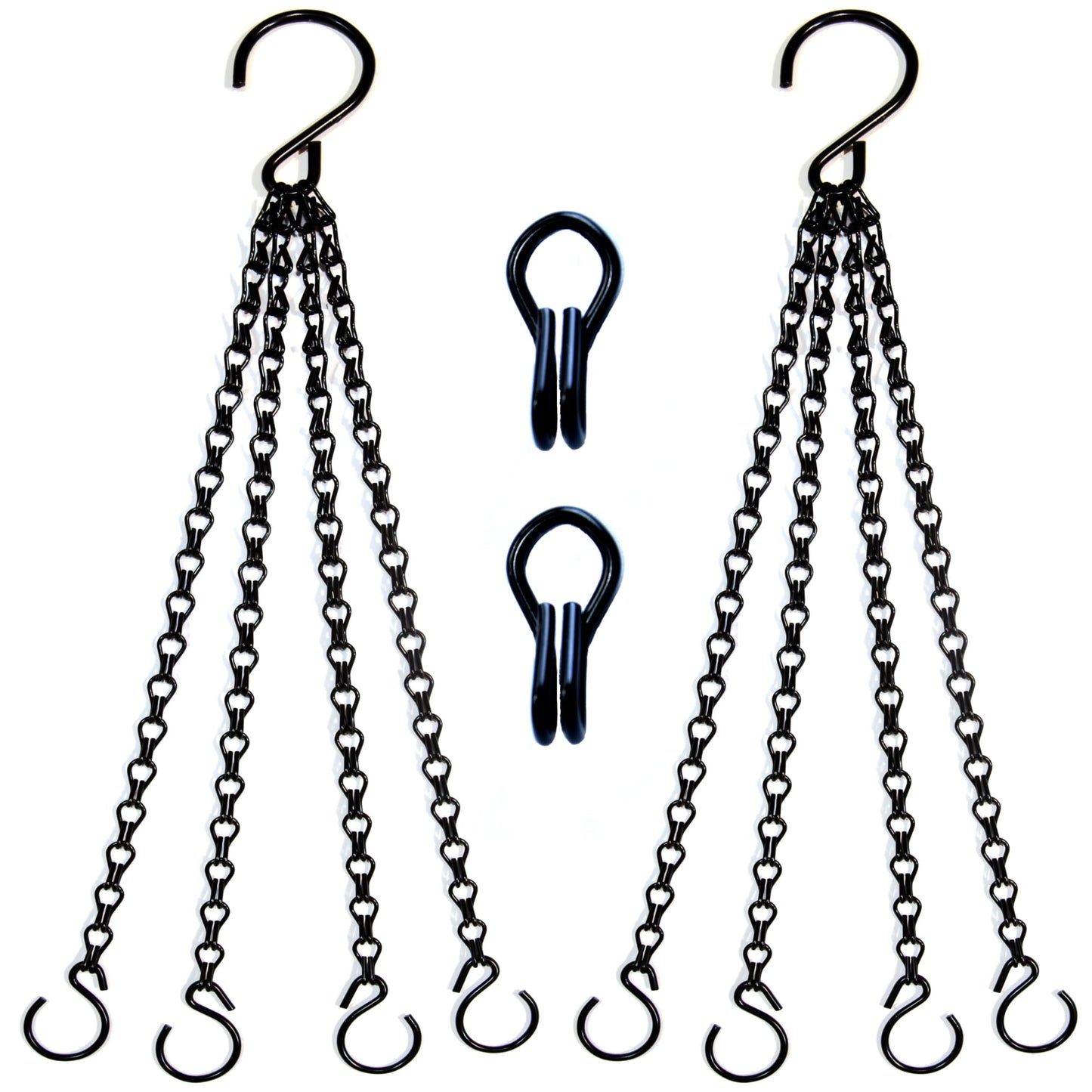 Uarepretty 2Packs 26inch 90lbs Black Heavy Duty Metal Hooks Hanging Chains Hangers for Garden, Balcony, Yard, Kitchen, for Hanging Plant Pots,Planters,Bird Feeder,Lanterns, Billboard Etc.