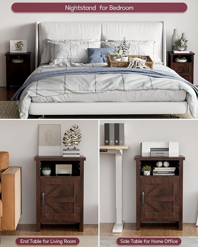 YESHOMY Farmhouse Modern Nightstand