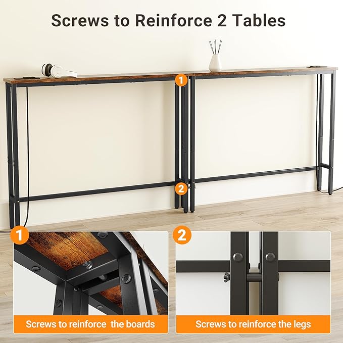 ELYKEN 5.9" Narrow Console Sofa Table