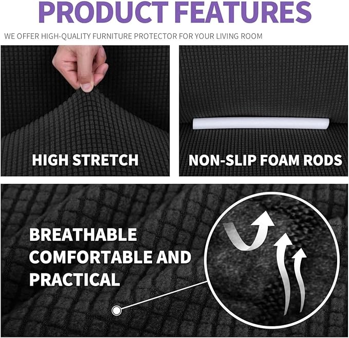 ZNSAYOTX Super Stretch Couch Cover Universal Sofa Covers