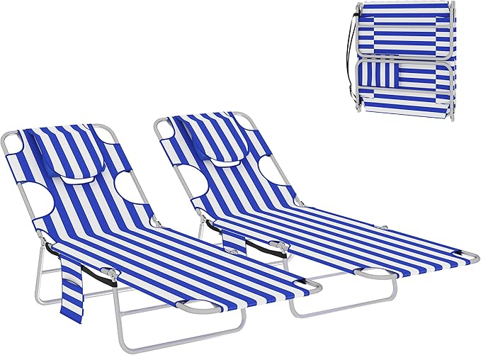 Outsunny Chaise Lounge Chair Outdoor Set of 2