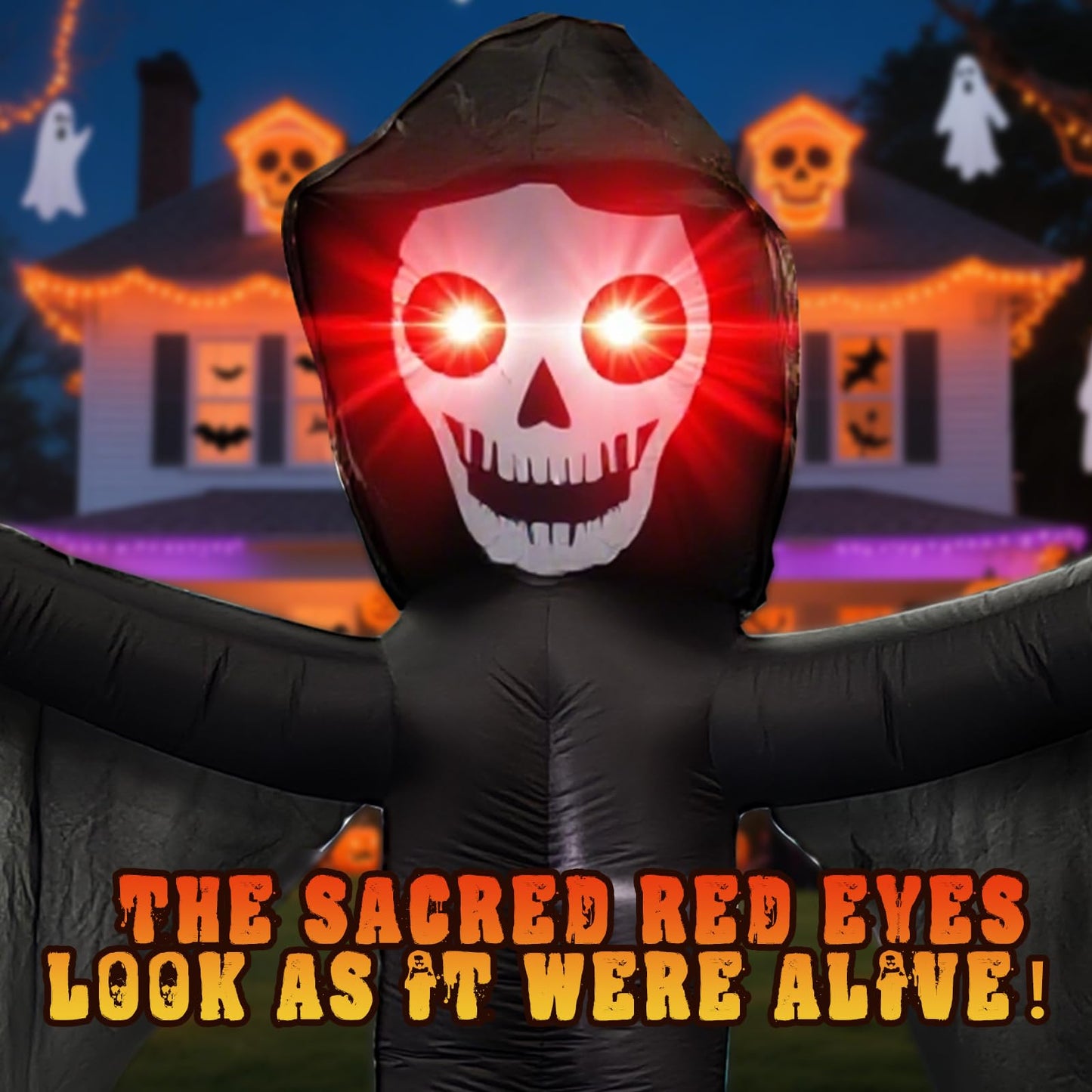 10FT Ghost Halloween Inflatable with Built-in LED Lights, Demon Ghost Inflatables Decoration, Blow Up Lawn Yard Garden Inflatables Decorations (10FT Towering Specter Grim Reaper)