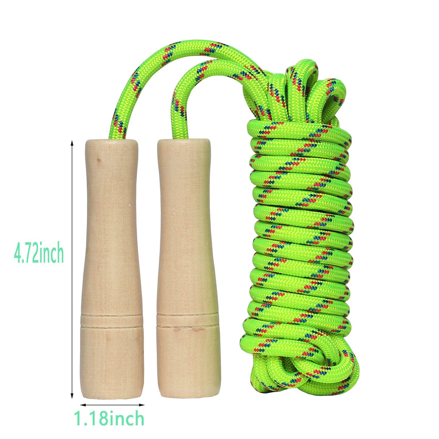 Double Dutch Jump Rope 16 ft 2 Pack, Adjustable Long Skipping Rope with Wooden Handle, Multiplayer Team Jumping Rope for Kids Adults, Long Enough for 5-6 Jumpers