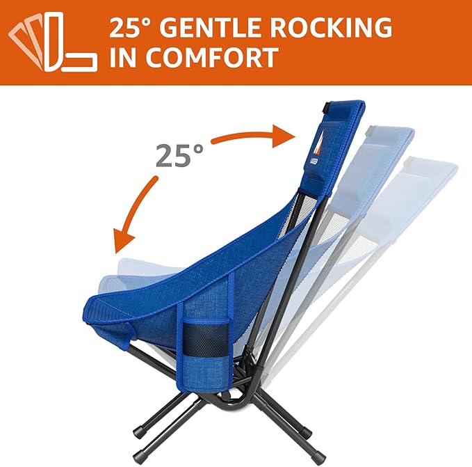 Armless Rocking Camping Chair for Adults, Portable Folding Outdoor Rocker