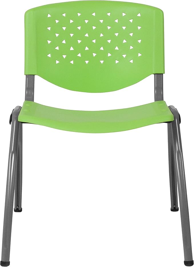 Flash Furniture HERCULES -5 Pack 880 lb. Capacity Green Plastic Stack Chair |