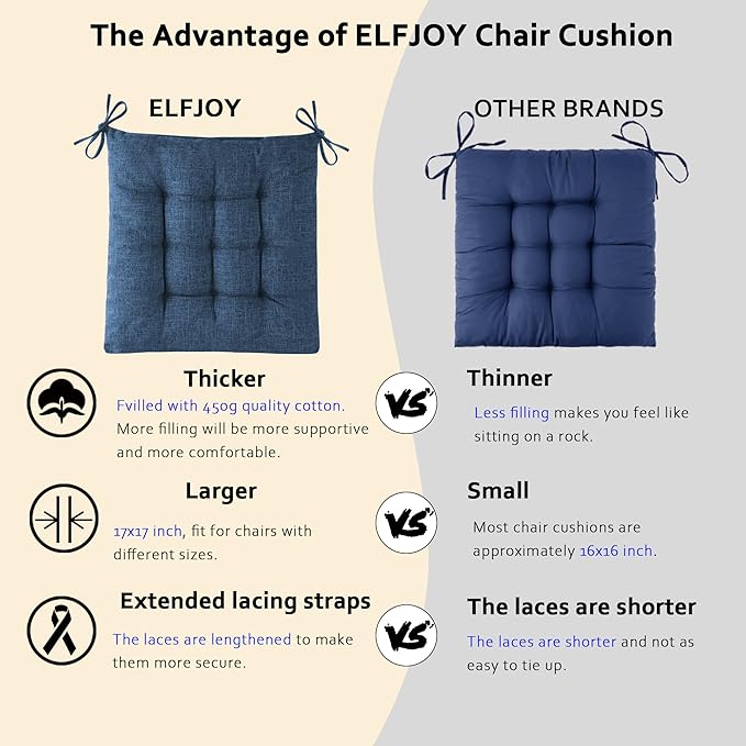 ELFJOY Rocking Chair Cushion Large Rocking Chair Pads