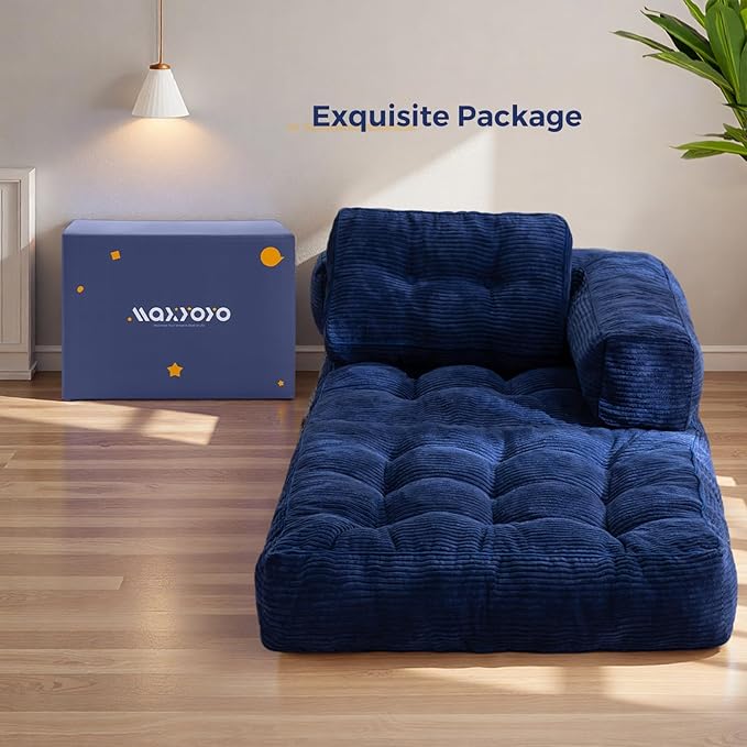 MAXYOYO Folding Sofa Bed, L-Shaped Convertible Sofa Bed