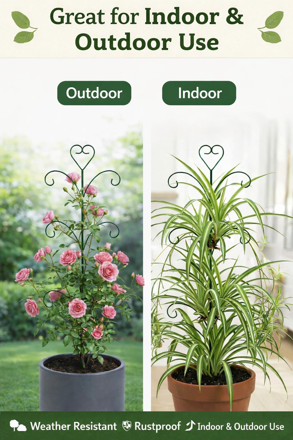 2 Pack Monstera Plant Support Trellis, 31” & 46” Adjustable Steel Plant Stakes for Indoor & Outdoor Use, Plant Trellis for Potted Climbing Plants, Tall Pothos Plant Climber Support for Ivy Pothos Hoya