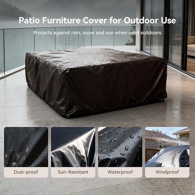 Aoxun Aluminum Patio Furniture Set, 4 Seats Luxury Metal Patio Conversation Sets