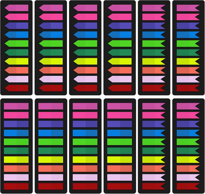KICNIC 3000 Pieces Page Markers Sticky Index Tabs, Arrow Flag Tabs Self Adhesive, Colored Notes Tab Stickers for Notebook, Documents, Books [10 Colors, 3 Designs] Sticks Securely, Removes Cleanly