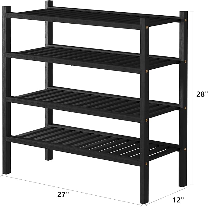 ROMGUAR CRAFT 4 Tier Bamboo Shoe Rack