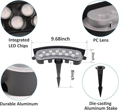 Low Voltage Flood Lights, 9W Bright LED Uplighting Outdoor, Wired Spot Lights Outdoor, 12V Low Voltage Floodlights for Tree Wall House, Aluminum, 2000K, Unique Design, Black (6PACK 2000K)