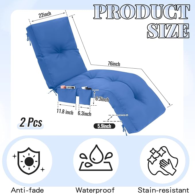 Kigley Outdoor Chaise Lounge Cushions