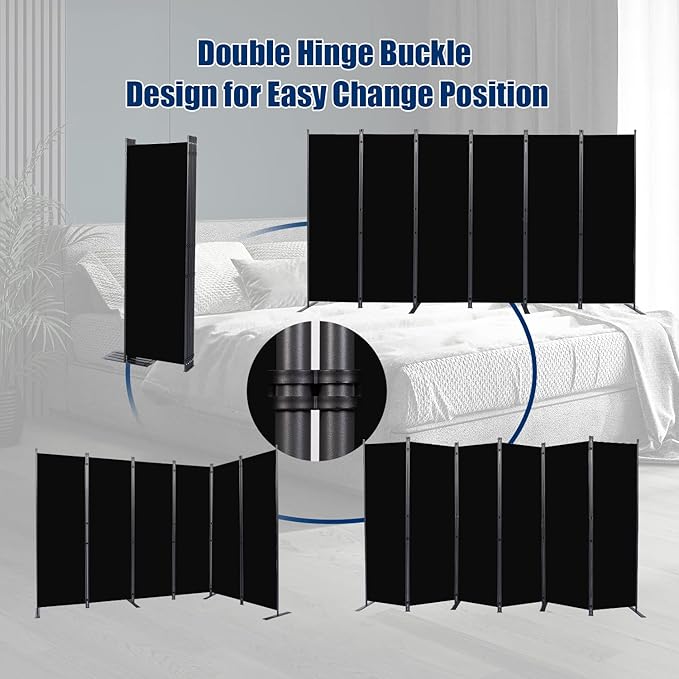 Room Divider 6FT Portable Room Dividers and Folding Privacy Screens, 6 Panel