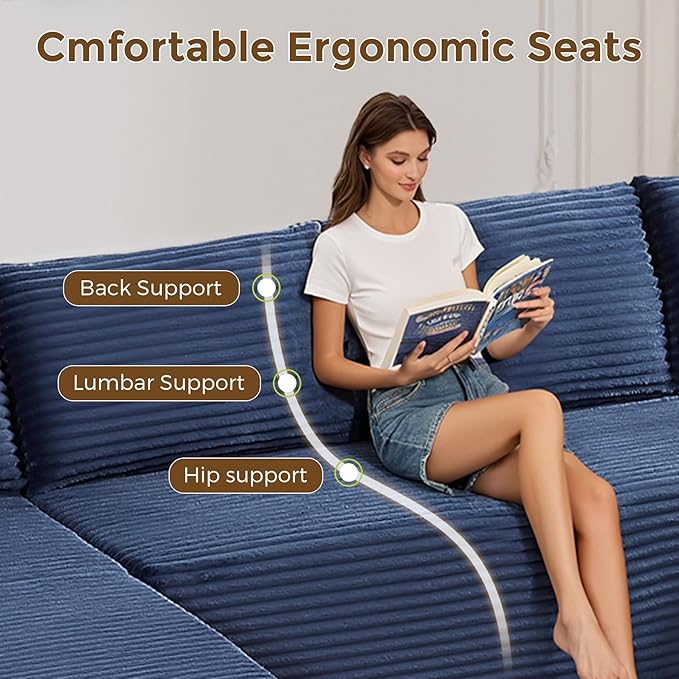 133" Oversized Cloud Boneless Sofa Couch