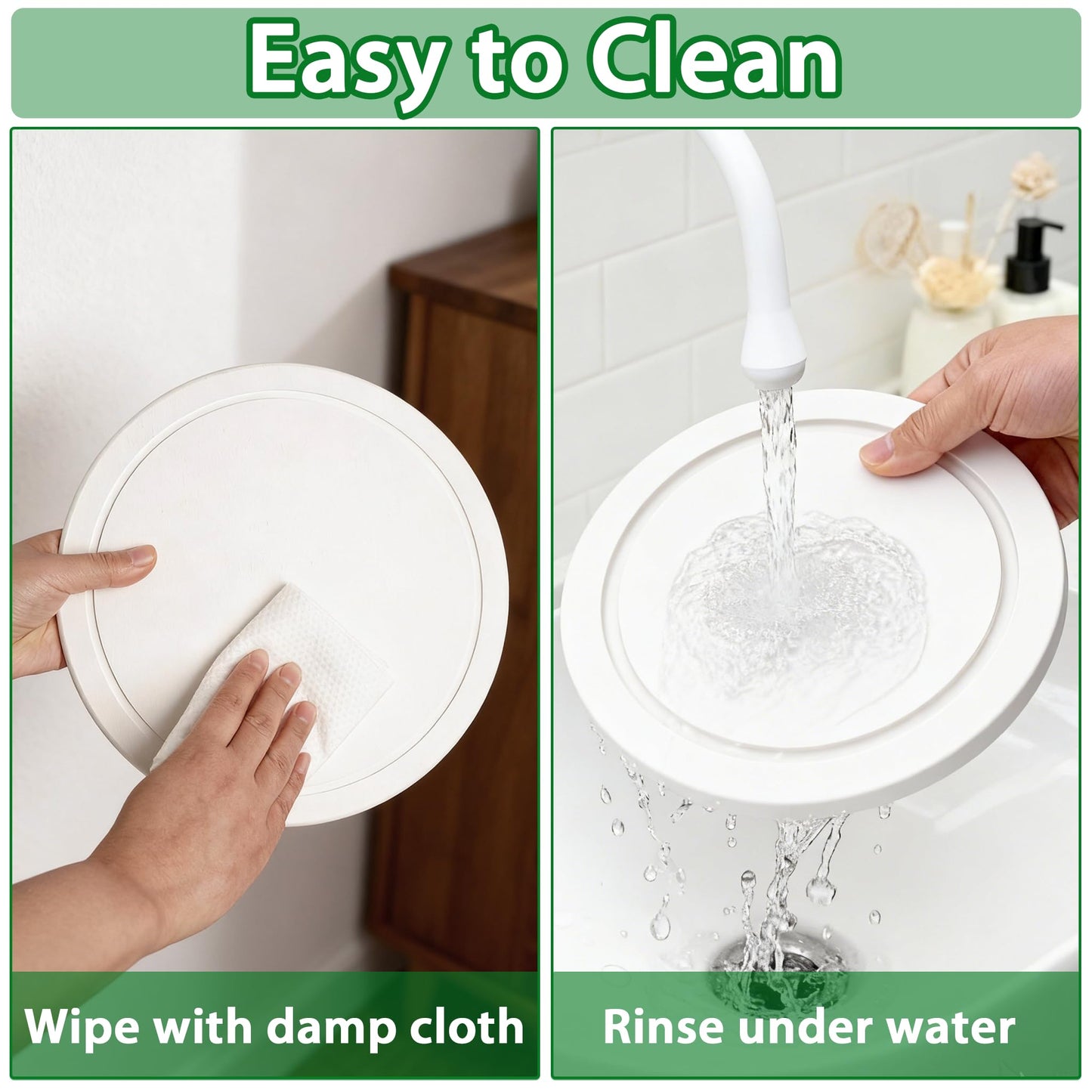 Creproly Plant Saucer Flower Pot Saucers Plant Trays for Pots Instant Dry Diatomaceous Earth Round Plant Drip Trays for Indoors Keeping Counter and Floors Dry and Clean (2pcs White Medium)