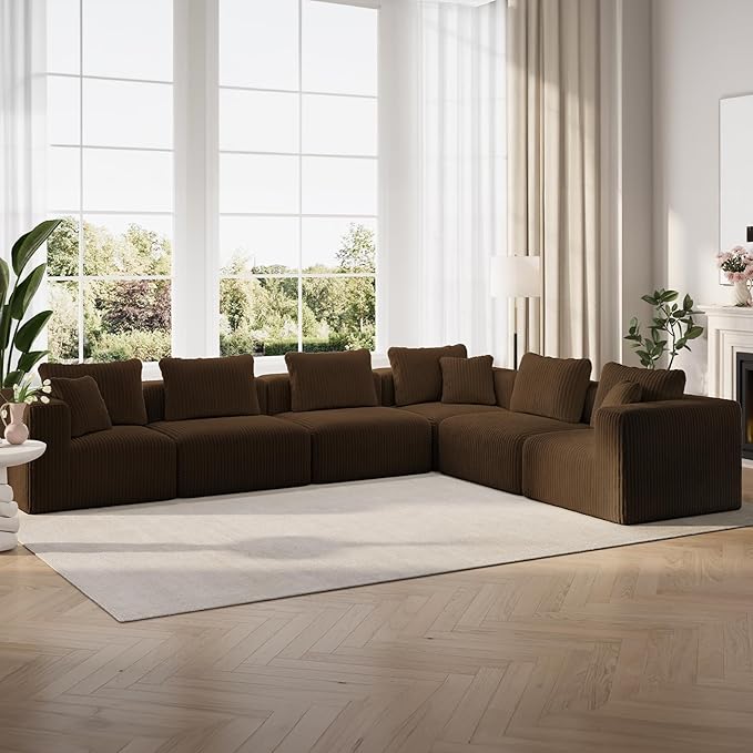 Novilla 141" Modular Sectional Sofa, Modern Cloud Sectional Couch