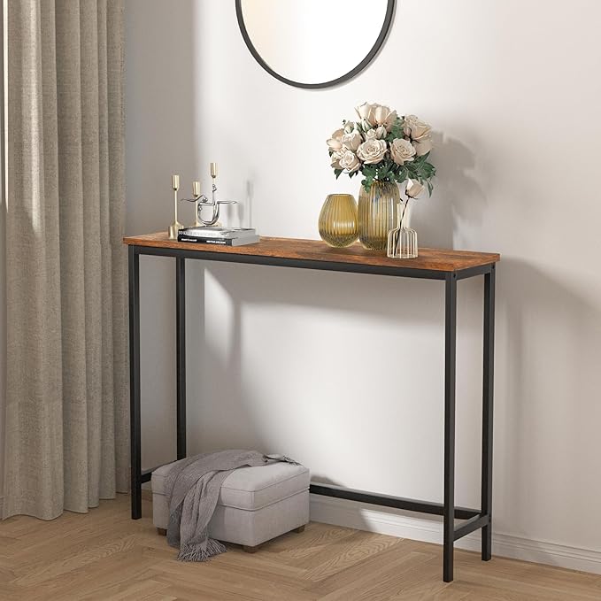 VASMIA Console Table, Entryway Table, Narrow Sofa Table, Living Room, Rustic