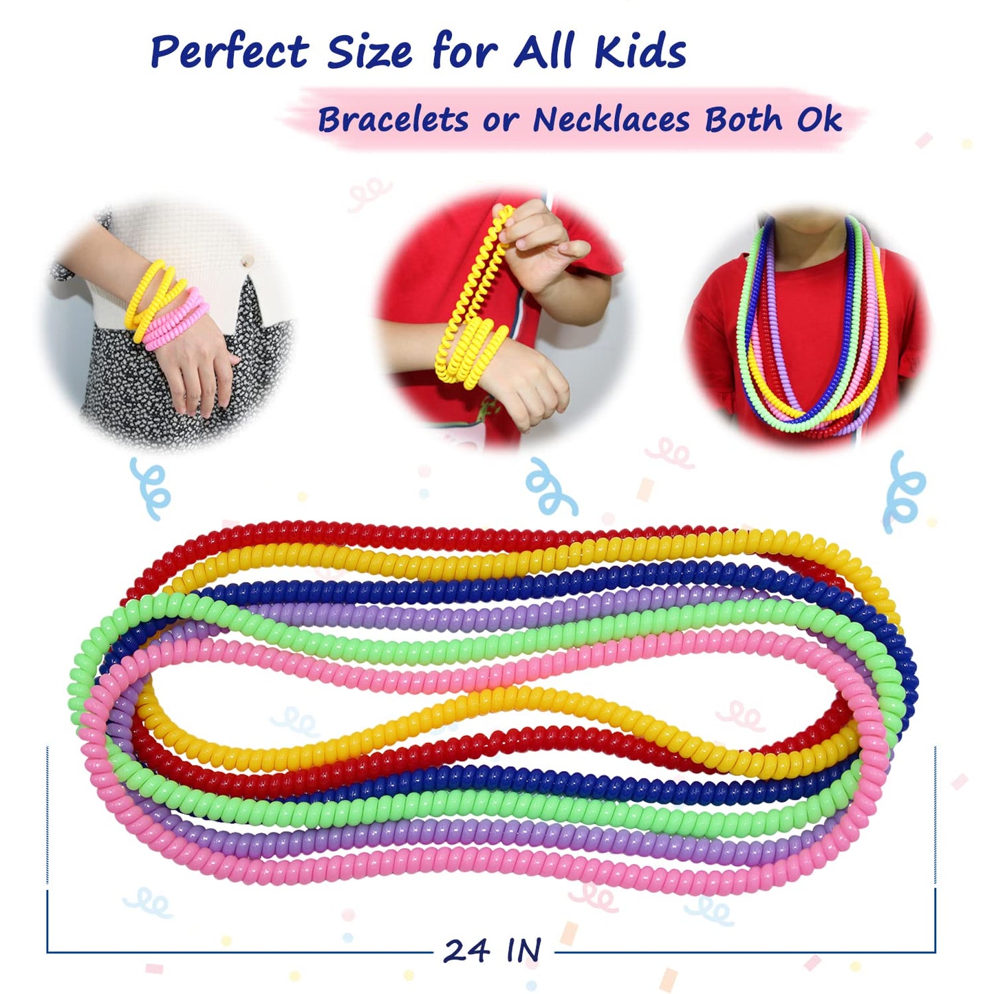 Sensory Chew Necklace for Boys and Girls, 6 Pack Stretch Chewing Necklaces for Kids with Autism ADHD SPD, Oral Motor Aids Chew Toys Reduce Fidgeting for Kids Chewer (6)
