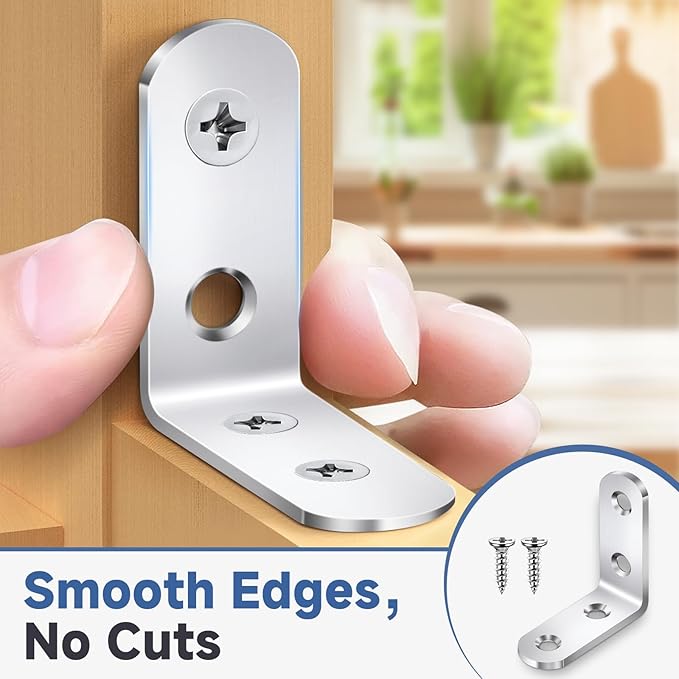 20PCS L Bracket Corner Brace Sets, Stainless Steel L Brackets