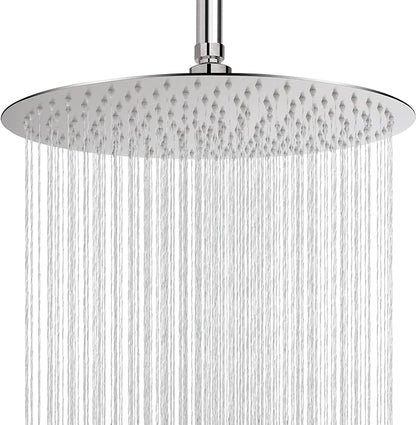 NearMoon Rain Shower Head, Ultra-Thin Design-Pressure Boosting, Awesome Some Experience, High Flow Stainless Steel Rainfall Head (16 Inch, Brushed Nickel)