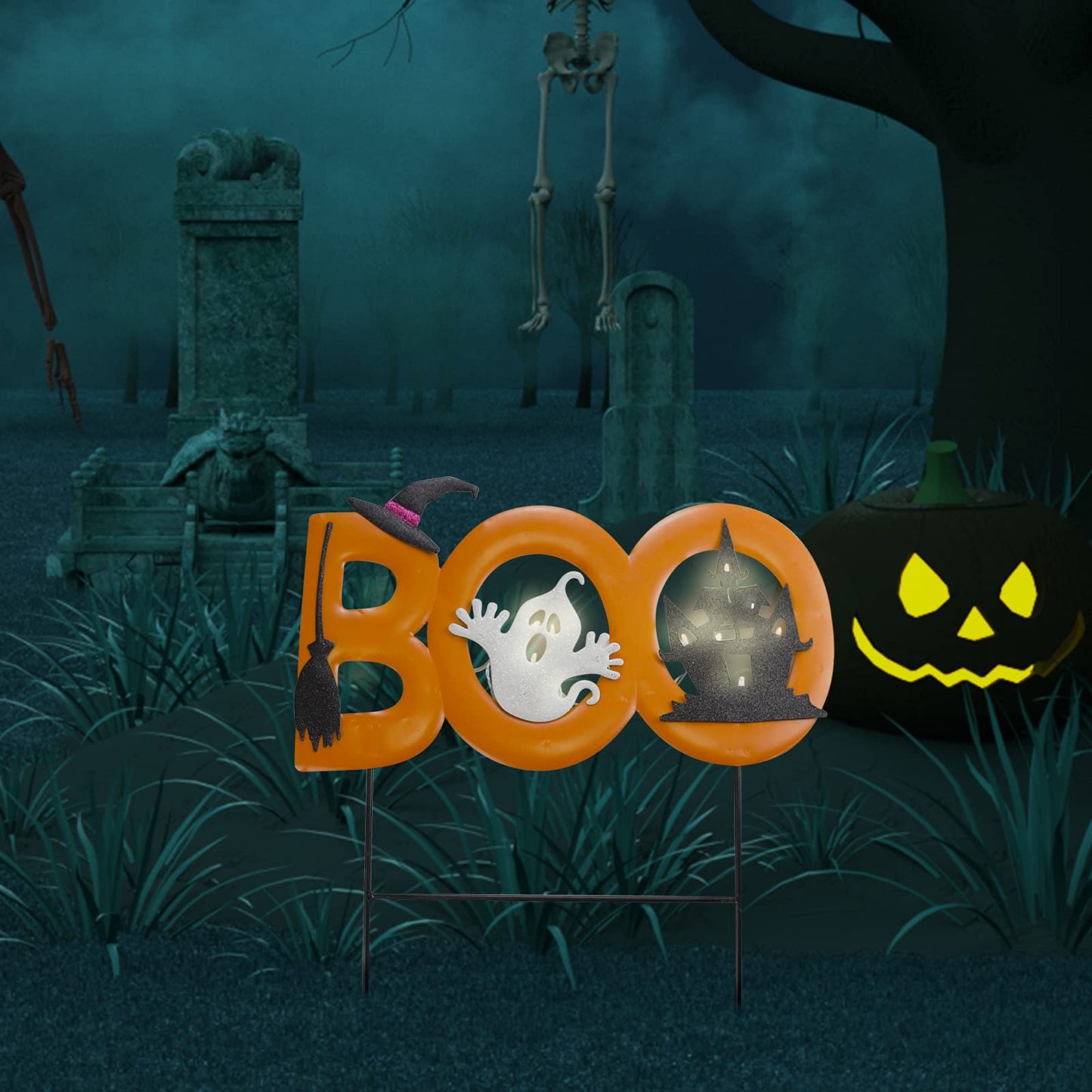 Sfozstra Halloween Outdoor Yard Signs, Boo Pumpkins Ghost Signs, Yard Lawn Decorations, Halloween Props, Halloween Decorations, Outdoor Lawn Decorations, Yard Decorations