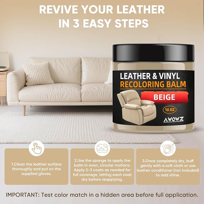 Leather Recoloring Balm for Faded Leather