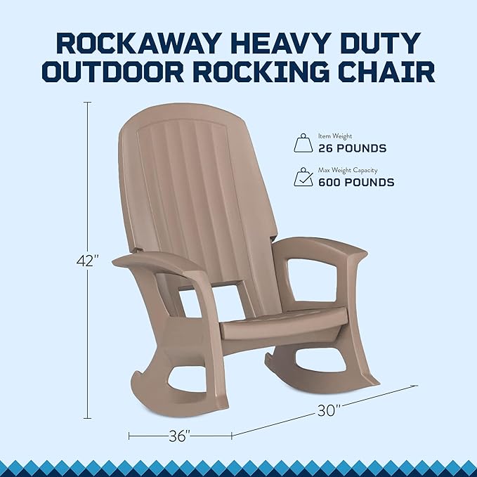 Semco Rockaway Heavy Duty All-Weather Outdoor Rocking Chair Plastics