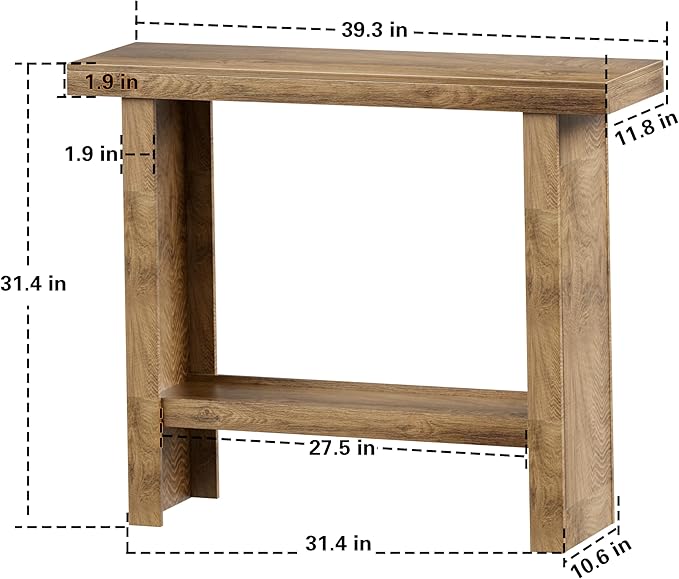 LIFECHOVY Farmhouse Wood Entryway Table Narrow Console Tables