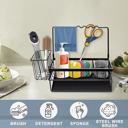 Yazoni Sponge Holder for Kitchen Sink, Rustproof Kitchen Sink Organizer