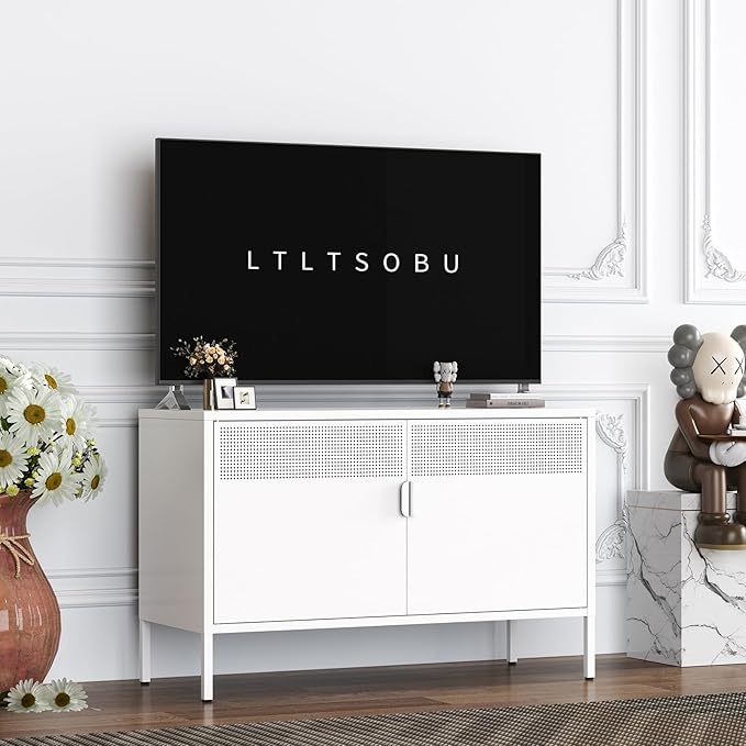 White Metal Storage Cabinet