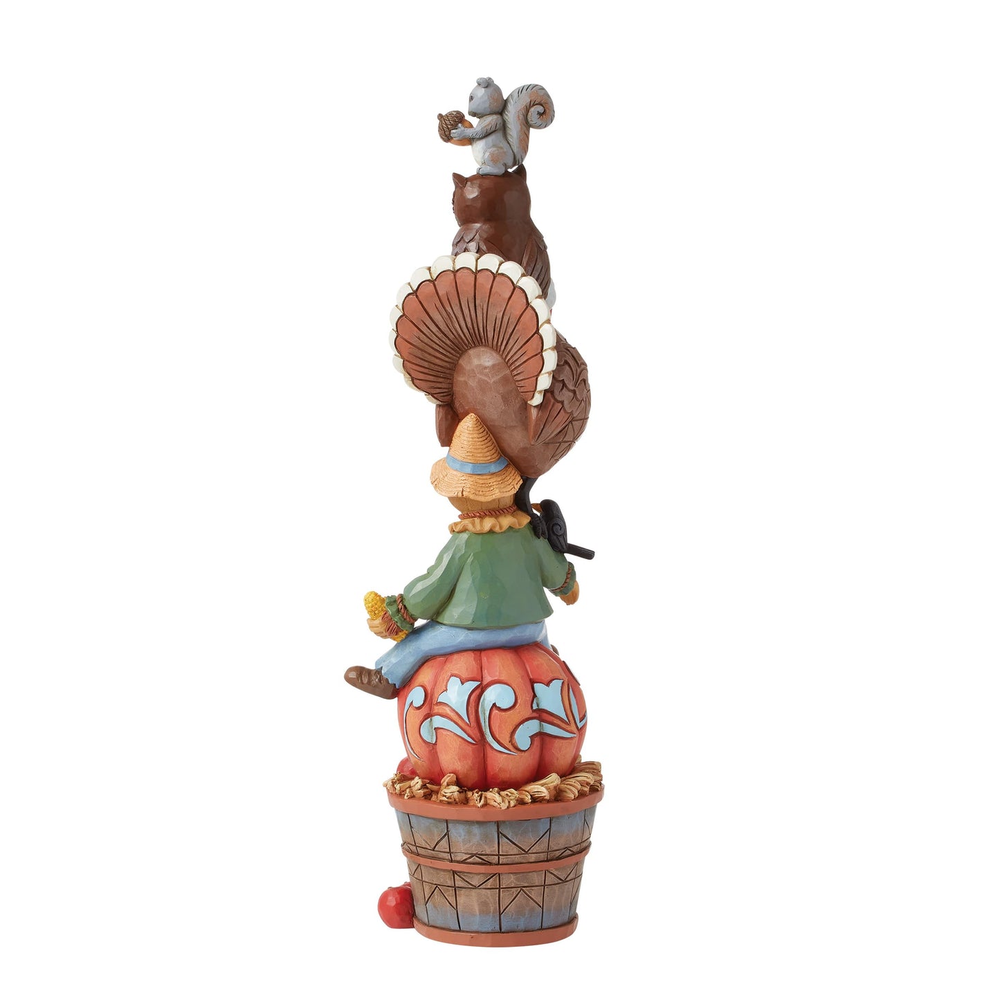 Enesco Jim Shore Heartwood Creek Thanksgiving Harvest Critters Stacked Figurine, 11.22 Inch, Multicolor