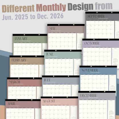 Guasslee Large Desk Calendar 2025-2026, 19-Month Large Hanging Desk/Wall Calendar From 2025 June-2026 December, 17" X 22" School Year Monthly Planner With Thick Paper For Office Home School Organizing