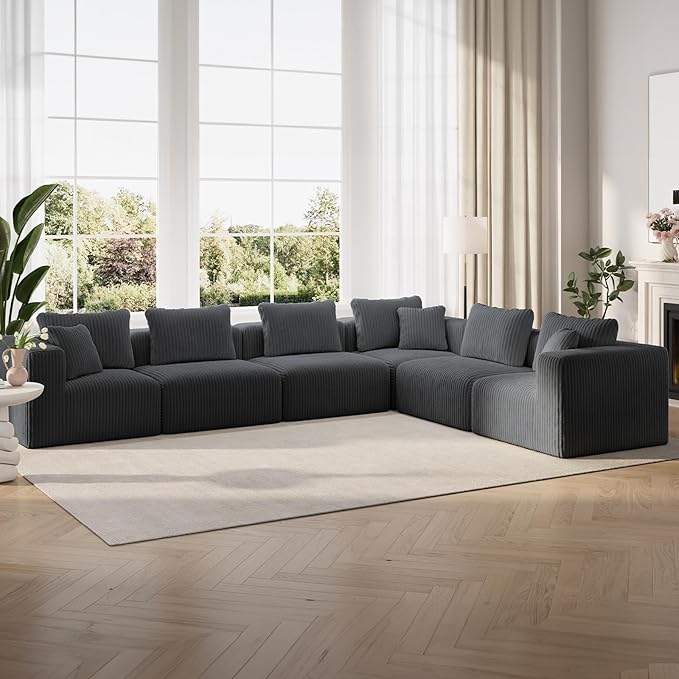 Novilla 141" Modular Sectional Sofa, Modern Cloud Sectional Couch