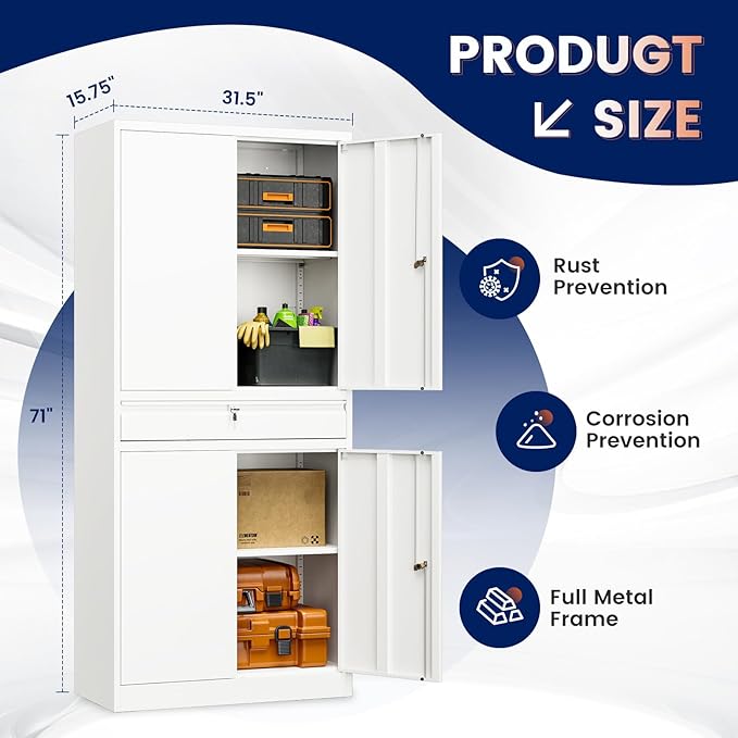 Yizosh Metal Garage Storage Cabinet