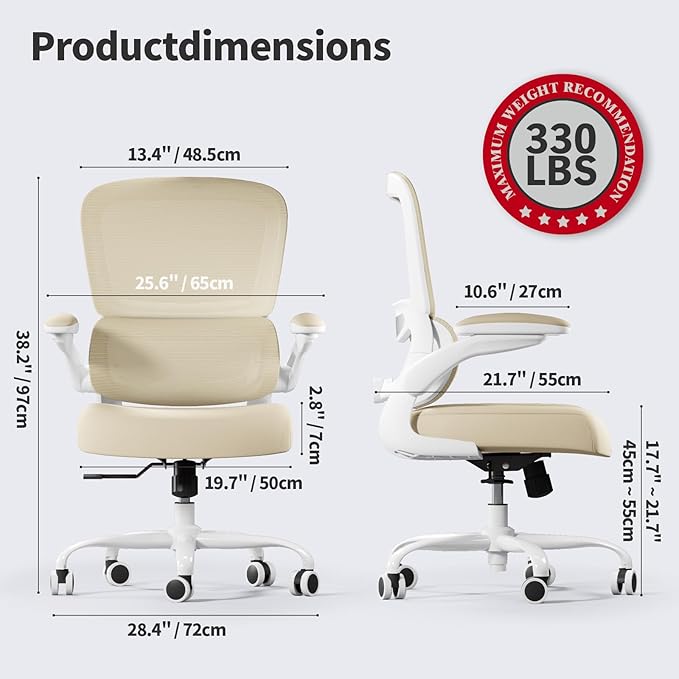 TRALT Office Chair Ergonomic Desk Chair, 330 LBS Home Mesh Office Desk Chairs