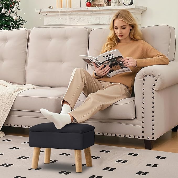 Storage Ottoman, Small Foot Stool Ottoman