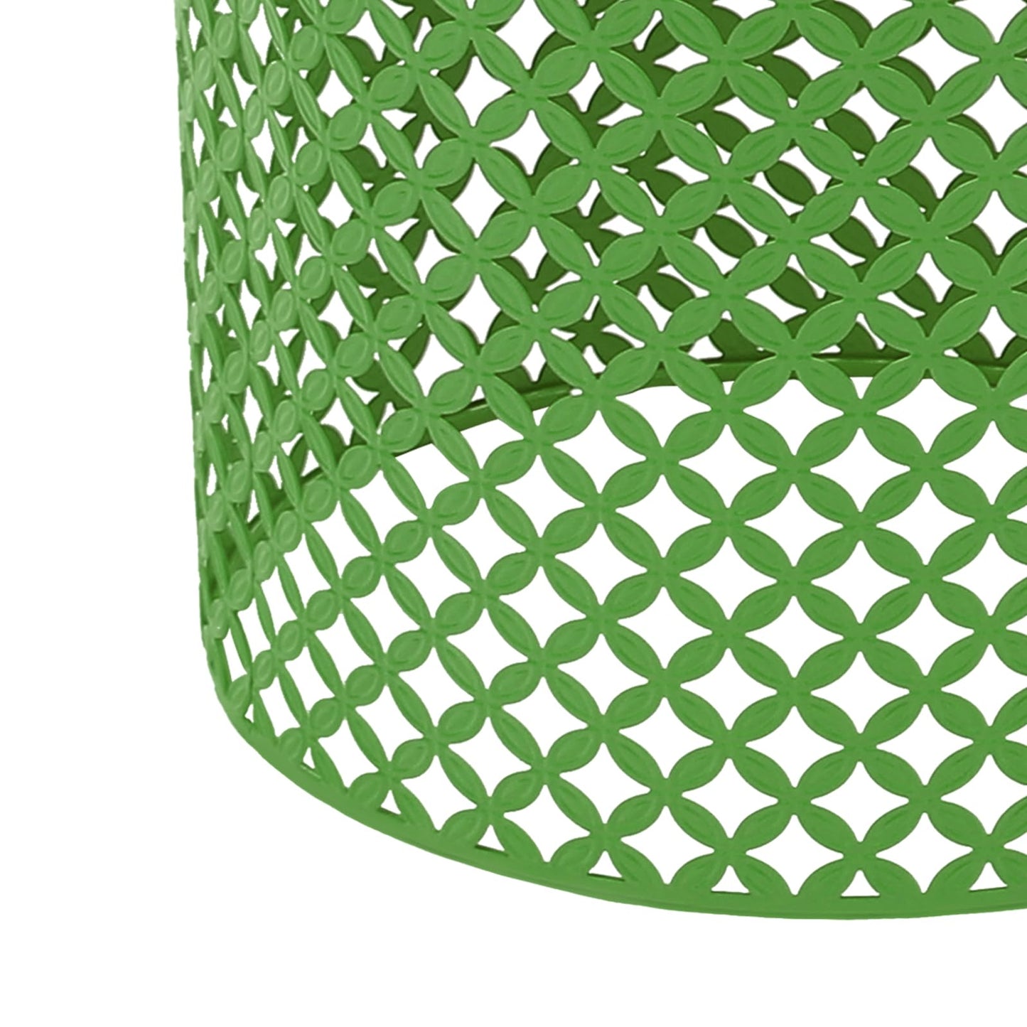 CAIHAOA Set of 2 Outdoor Side Table, Heavy Duty Metal Frame Accent Table, Decorative Garden Stool, Wood Circle Embossed Design, Plant Stand Living Room Garden Stool, Indoor Outdoor Using, Green