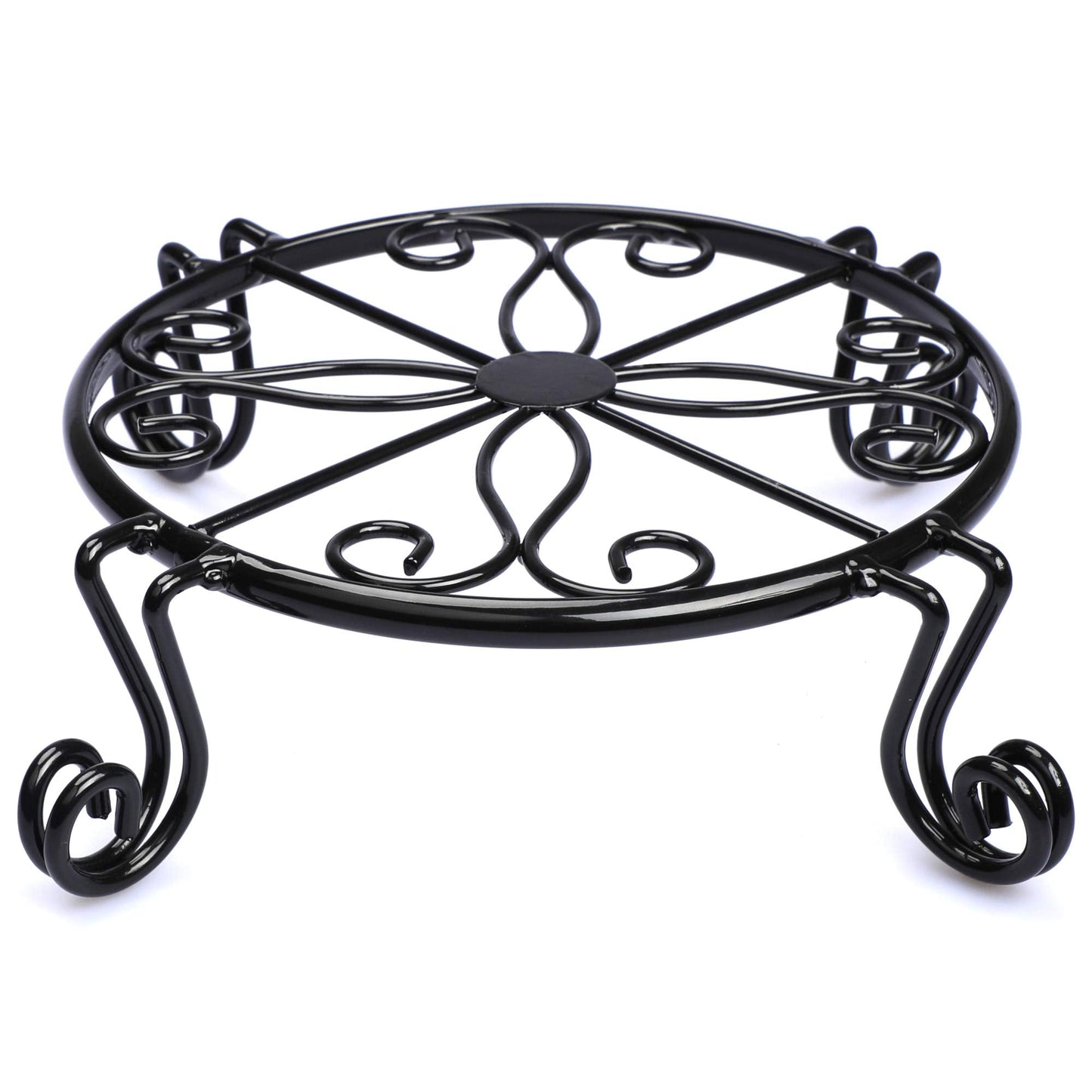 Black Plant Stand for Flower Pot Heavy Duty Potted Holder Indoor Outdoor Metal Rustproof Iron Garden Container Round Supports Rack for Planter Bronze, Pumpkin Stand Outdoor
