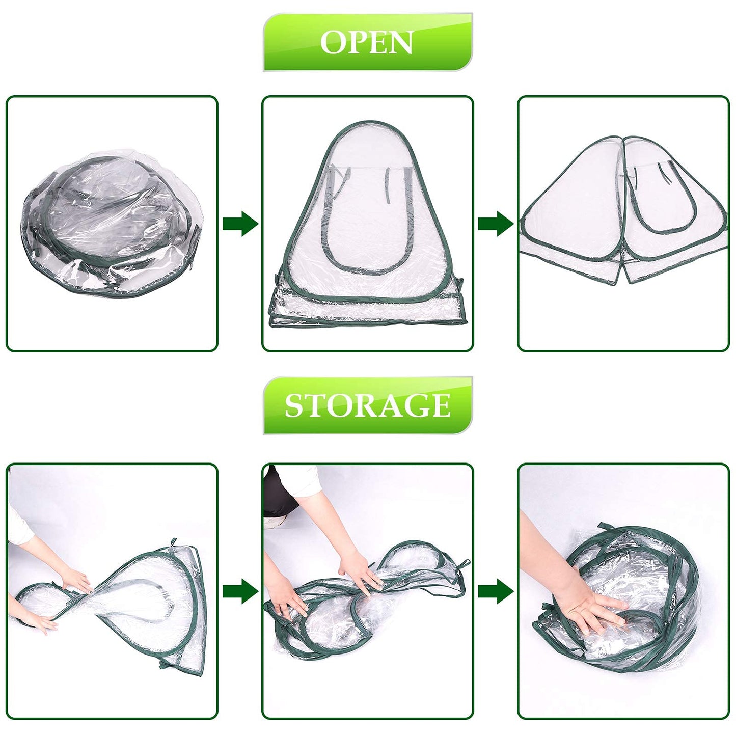 Pop up Greenhouse Cover, Transparent PVC Mini Small Grow Plant House Tent, Gardening Flowerpot Warm Room Backyard Flower Shelter for Indoor Outdoor (27"x27"x31")