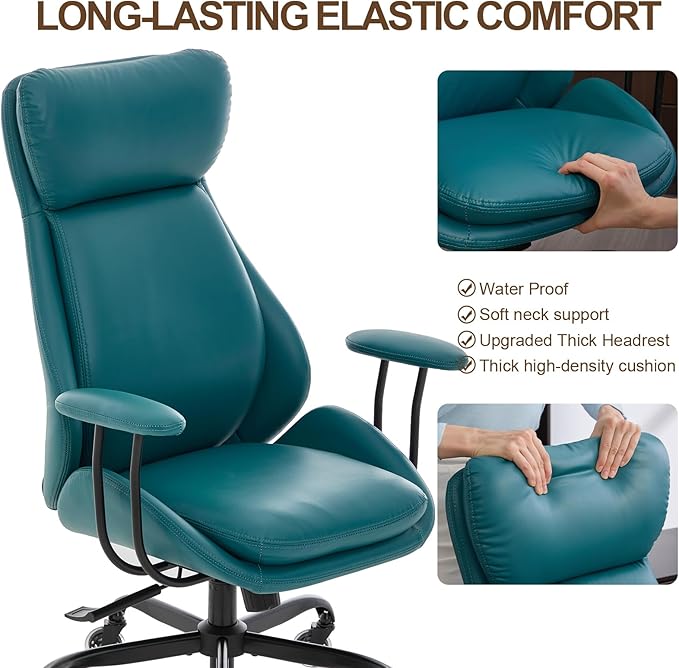 E-Motie Office Chair, Leather Desk Chair