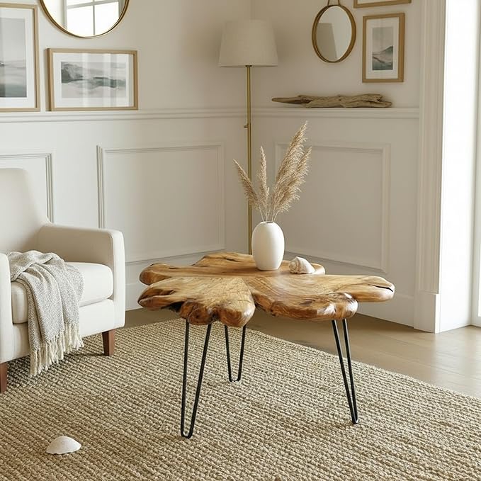 WELLAND Rustic Cedar Live Edge Coffee Table