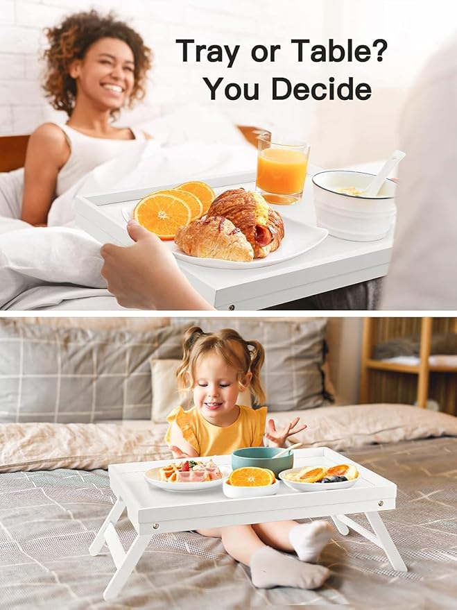 Bamboo Bed Tray for Breakfast, Snack Table