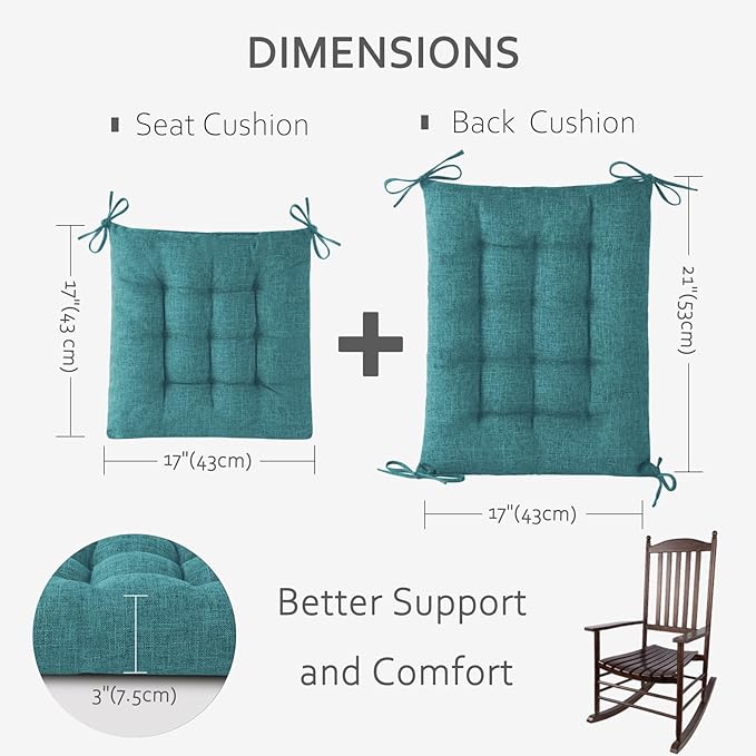 ELFJOY Rocking Chair Cushion Large Rocking Chair Pads