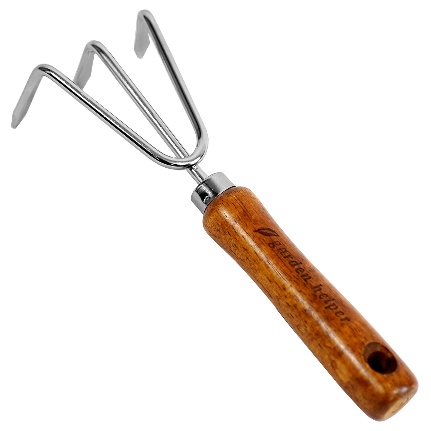Hand Cultivator Garden Tool 3 Claws - Heavy Duty Japanese Steel with Wood Handle - Manual Small Hand Rake Tiller for Weeding, Digging, Cultivating and Aerating Soil - Made in Japan