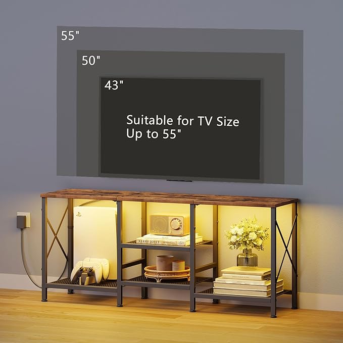JARHETUN TV Stand with LED Lights