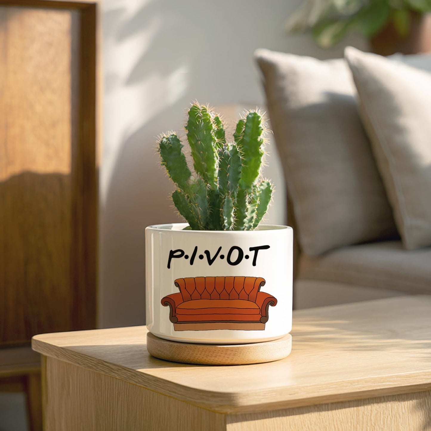 Ywkuiev Succulent Planter, Flower Cactus Plant Pot, Friends Merchandise, Funny Friendship Decor Gifts for Women Men Friends Sister Bestie Housewarming Gift (Plants Not Included)