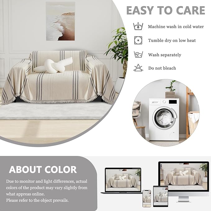 DREAMINGO Chenille Armchair Cover Jacquard Sofa Covers Washable Furniture