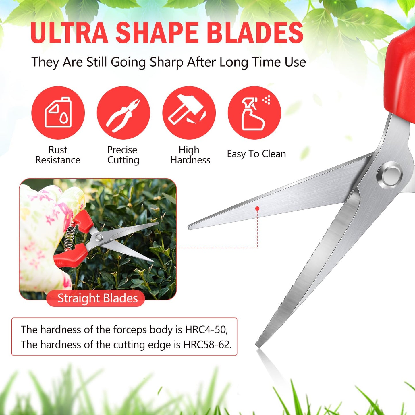 Lasnten 20 Pcs Bud Trimming Scissors Bulk 7.2 Inch Pruning Shears Garden Scissors for Precise Cut Bonsai Gardening Hand Pruner with Straight Stainless Steel Blade Pruning Snip for Flower Plant(Red)